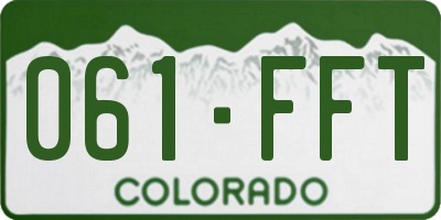 CO license plate 061FFT