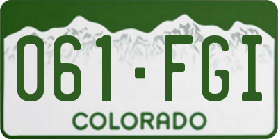 CO license plate 061FGI