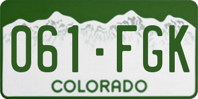 CO license plate 061FGK