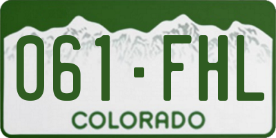 CO license plate 061FHL