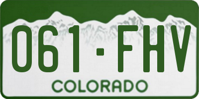 CO license plate 061FHV