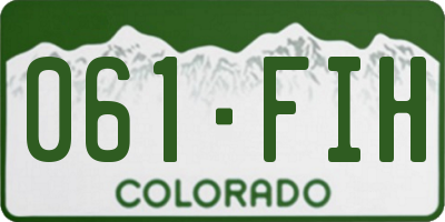 CO license plate 061FIH