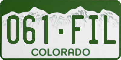 CO license plate 061FIL
