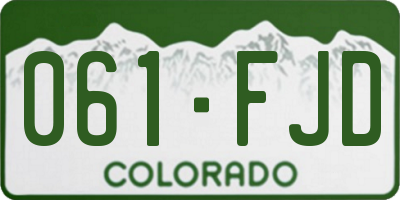 CO license plate 061FJD
