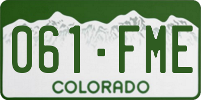 CO license plate 061FME