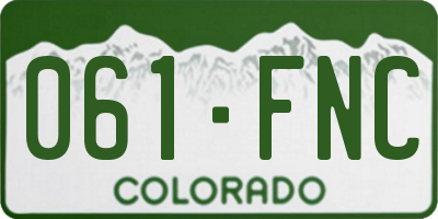 CO license plate 061FNC