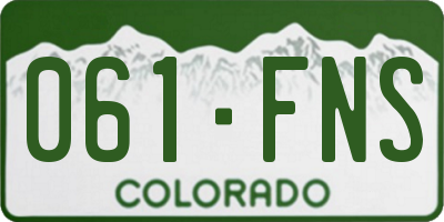 CO license plate 061FNS