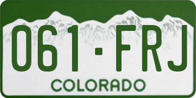 CO license plate 061FRJ