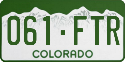 CO license plate 061FTR