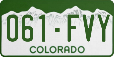 CO license plate 061FVY