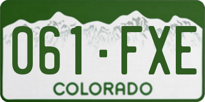 CO license plate 061FXE