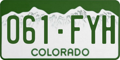 CO license plate 061FYH