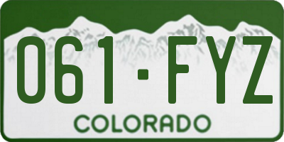 CO license plate 061FYZ