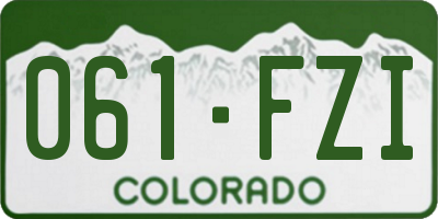 CO license plate 061FZI
