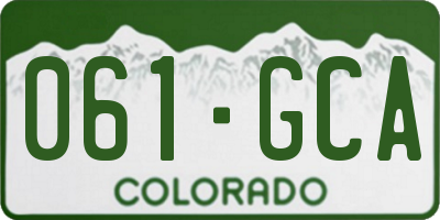 CO license plate 061GCA