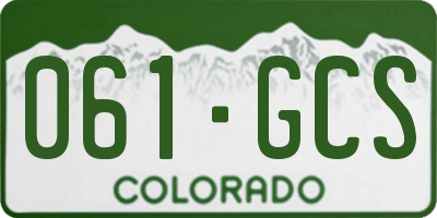 CO license plate 061GCS