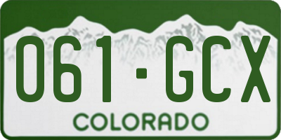 CO license plate 061GCX