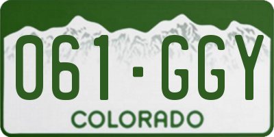 CO license plate 061GGY