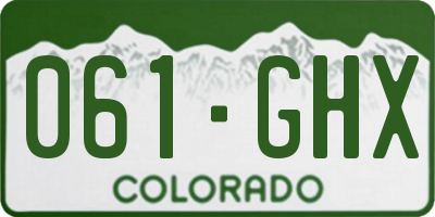 CO license plate 061GHX