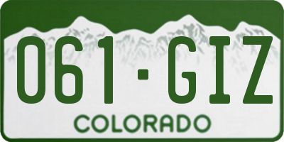 CO license plate 061GIZ