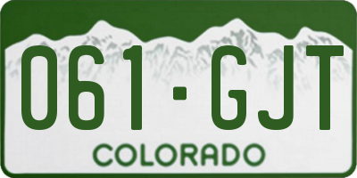 CO license plate 061GJT