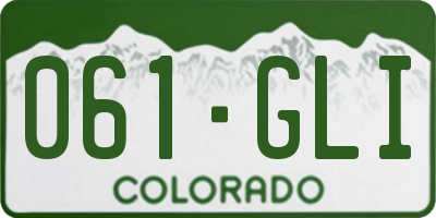 CO license plate 061GLI