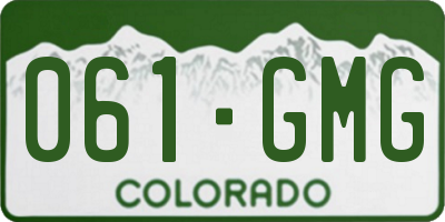 CO license plate 061GMG