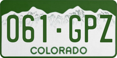 CO license plate 061GPZ
