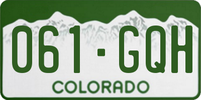 CO license plate 061GQH