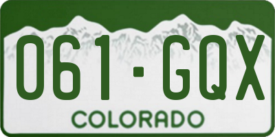 CO license plate 061GQX