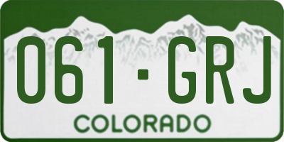 CO license plate 061GRJ