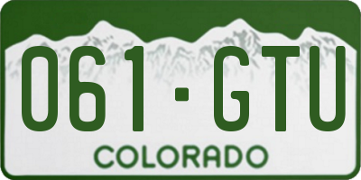 CO license plate 061GTU