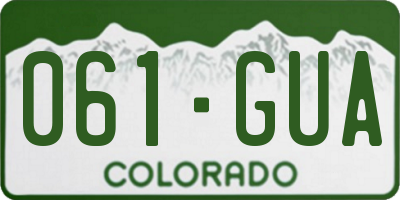 CO license plate 061GUA