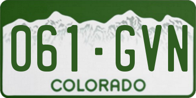 CO license plate 061GVN