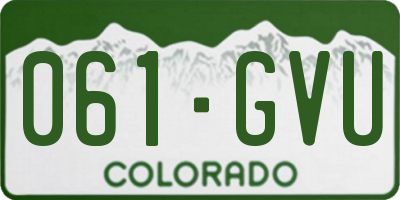 CO license plate 061GVU