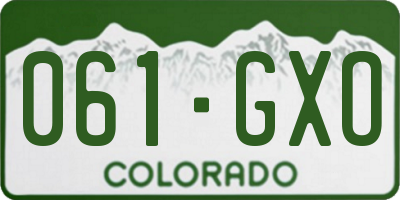 CO license plate 061GXO