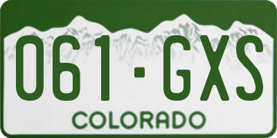 CO license plate 061GXS