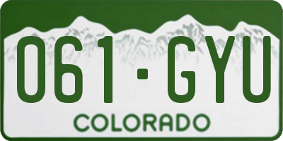 CO license plate 061GYU
