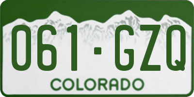 CO license plate 061GZQ