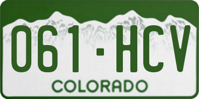 CO license plate 061HCV