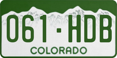 CO license plate 061HDB