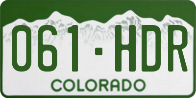 CO license plate 061HDR