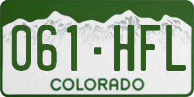 CO license plate 061HFL