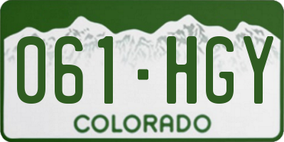 CO license plate 061HGY