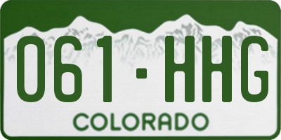 CO license plate 061HHG