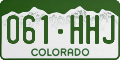 CO license plate 061HHJ