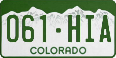 CO license plate 061HIA