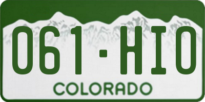 CO license plate 061HIO