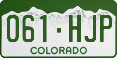 CO license plate 061HJP
