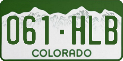 CO license plate 061HLB